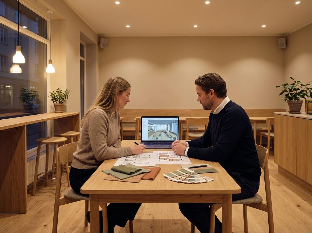 Ravintolan konseptisuunnittelua asiakkaan kanssa - Tilanna