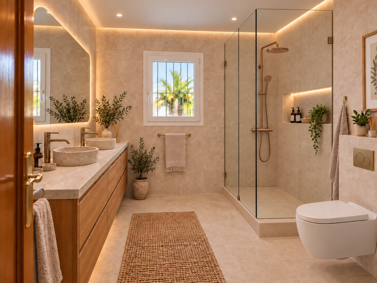 Mediterranean spa bathroom renovation concept in Costa Blanca villa
